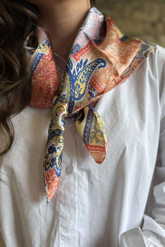 Paisley Tile Silky Blend Square Scarf Multi